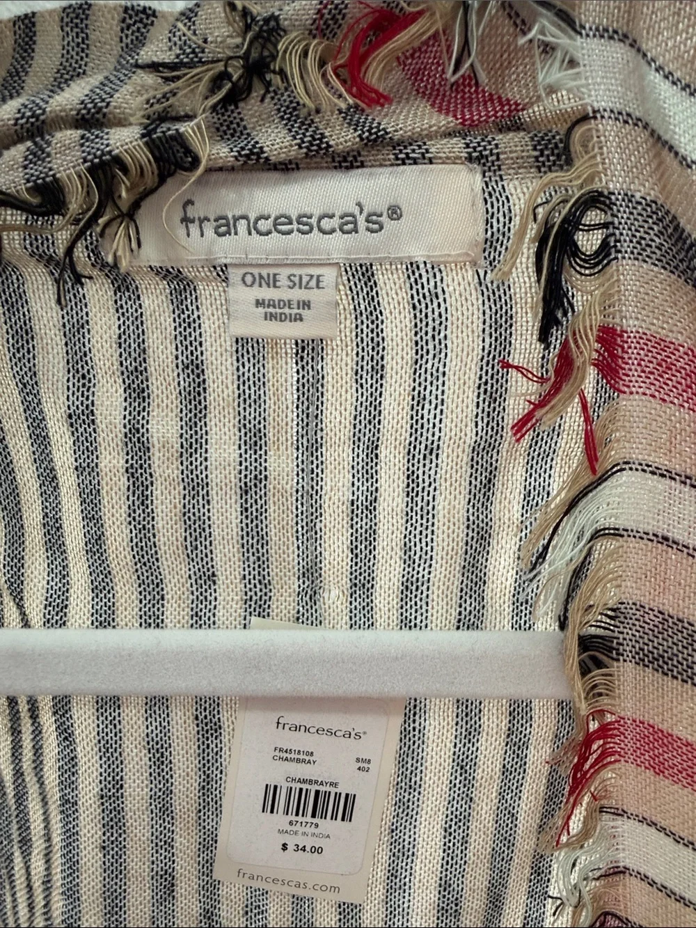 Lightweight Striped Open Front Vest - Neutral Stripe